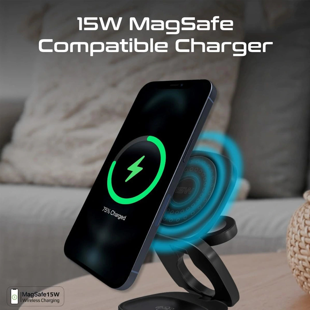 Promate 65W GaNFast Foldable MagSafe Compatible Wireless Charging Station in Qatar Promate 65W GaNFast Foldable MagSafe Compatible Wireless Charging Station in Qatar